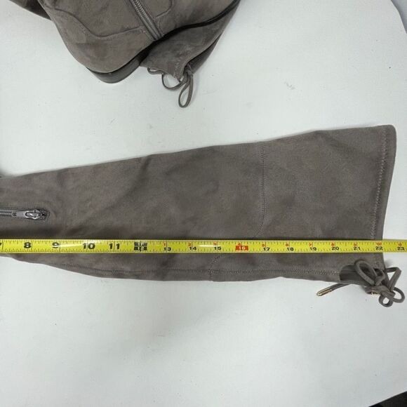 Ivanka Trump Women's Knee High Low Heel Tall Boots Faux Suede Grey Size 5.5M - Picture 8 of 9